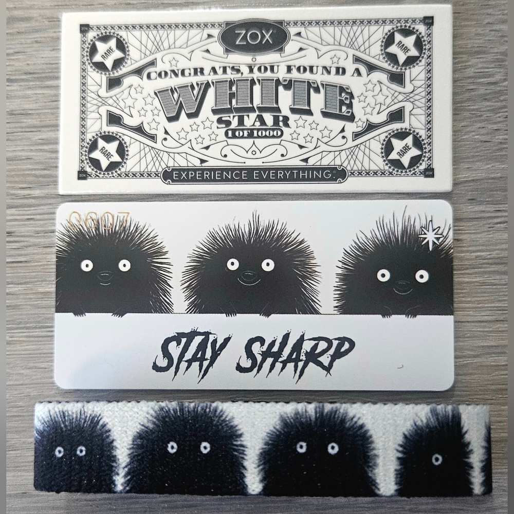 ZOX "STAY SHARP" WHITESTAR FOREST FRIENDS GOLDIE PORCUPINE WRISTBAND
